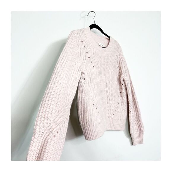 Gap Sweater Womens Wool Alpaca Blend Knit Crew Neck Blush Pink Ladies Medium NEW - Picture 6 of 8